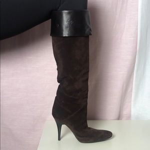 Giuseppe Zanotti Brown Suede Stiletto Boots